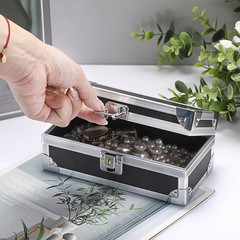 Cash Box with Lock, Aluminium Alloy Money Box for Cash Lockable Money Storage Bo