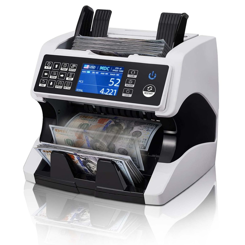 MUNBYN IMC01 Bank Grade Money Counter Machine Mixed Denomination, 2CIS/UV/IR/…