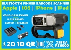 Zebra RS6000 Bluetooth Finger Barcode Scanner 2D/1D/QR FOR iPhone + iPad!🔥⚡🍎