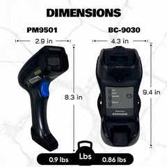 Handheld Industrial 1D/2D Barcode Reader w/Bundle🔸Similar to Datalogic PM9600🔸