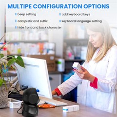 Eyoyo 2D QR Code Desktop Barcode Scanner Automatic Scanning for POS Library Shop