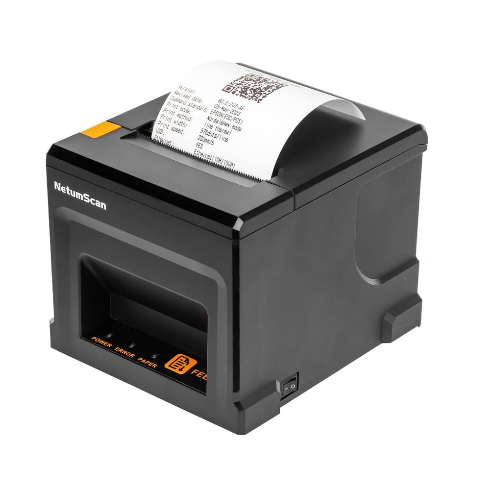 NetumScan 80mm POS Receipt Printer 300mm/s USB Thermal Standard, Black
