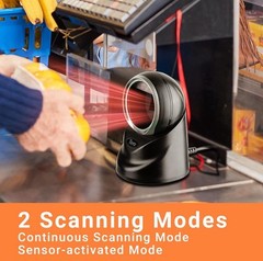Tera 2D QR Desktop Omnidirectional Barcode Scanner Hands-Free USB 2.0 Wired Bar