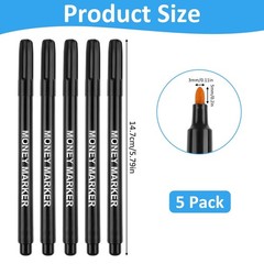 5 x Professional Counterfeit Money Marker Pen for Dollar Bill Authentication
