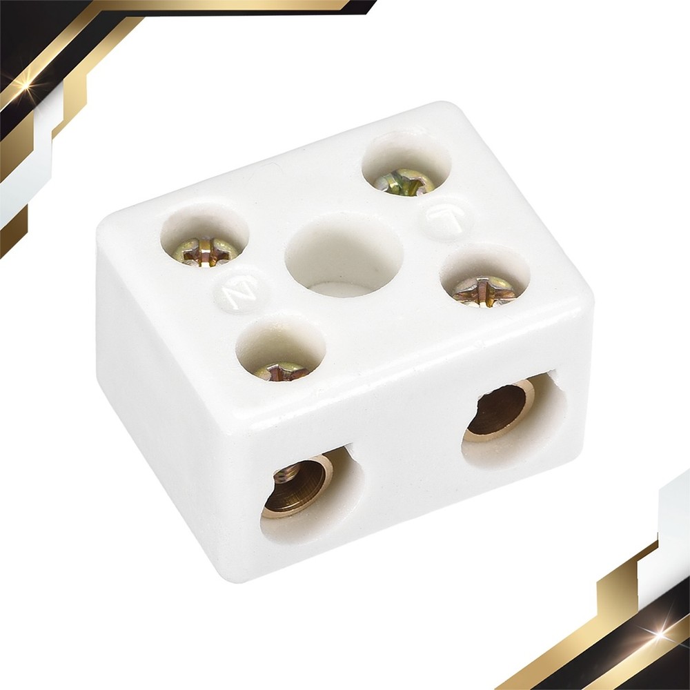 2 Way Ceramics Terminal Block High Temp Porcelain Ceramic Connector 39×31.5x23mm