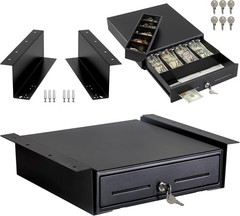 13″ Electronic Cash Register Drawer with Under-Counter Bracket, 4 Bill & 5 Coin