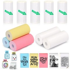 10 Rolls Mini Printer Paper – 5 Thermal Sticky & 5 Plain, 57X25mm for Inkless…