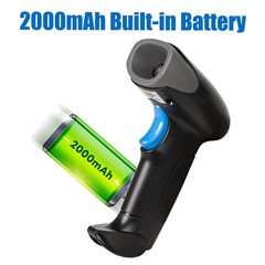 QR Code Scanner with Foldable Stand, 1D 2D Barcode Scanner 2.4G Wireless USB…