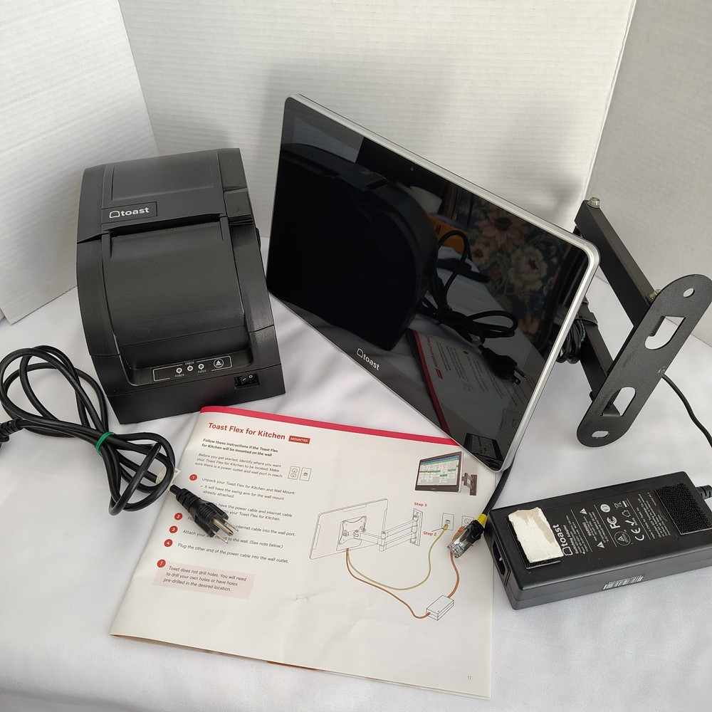 Toast Flex 14″ POS KDS Terminal Wall Mount & SNBC M300 Kitchen Printer + Cord