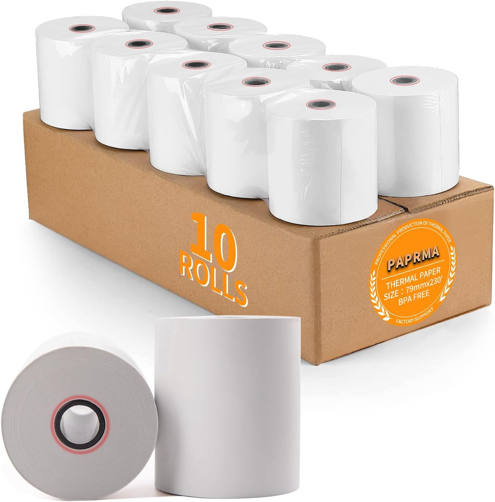 3 1/8” X 230Ft’ Thermal Paper Receipt 10 Rolls, Receipt Paper POS Cash Register