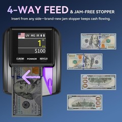 PONNOR AL-135T Counterfeit Bill Money Checker Machine with 3″ Digital Screen New