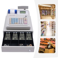 LCD Display Electronic POS System 48 Keys Cash Register For Retail with Drawer