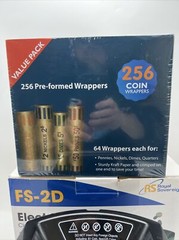 Royal Sovereign Fast Sort FS-2D Digital Coin Sorter With 256 Coin Wrappers