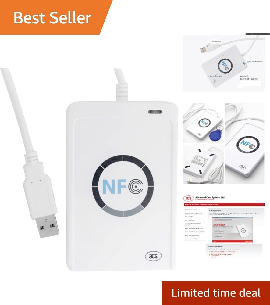 NFC Contactless Card Reader – USB Device with SDK & Mifare IC Cards Included