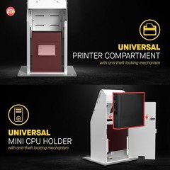 Self Service Kiosk POS Stand – CTA POS Kiosk with CPU & Printer Compartments for