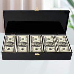 Black Acrylic Lockable Currency Tray, 5 Compartment Money Organizer for Cash, Ca