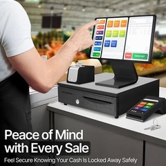 POS Cash Drawer Box w/5 Bill/5 Coin Tray Compatible with Star and Epson Printers
