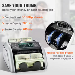 SucceBuy 1000 Pcs/Min Money Counter Business Cash Register Bill Counterfeit Bill
