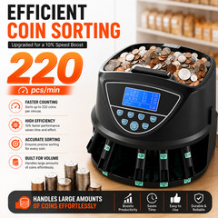 Commercial Coin Counter Machine, Automatic Coin Sorter for U.S. Coins