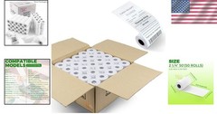 50 Rolls 2 1/4” x 50’ Thermal POS Receipt Paper – Biodegradable Quality