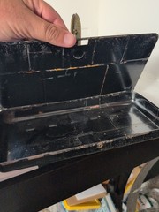 Vintage Metal Bank Box Commercial National Bank Peoria Ilinois Deposit Box