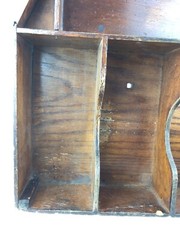 Antique Wooden Bank Teller Countertop Forms Organizer Cash Drawer