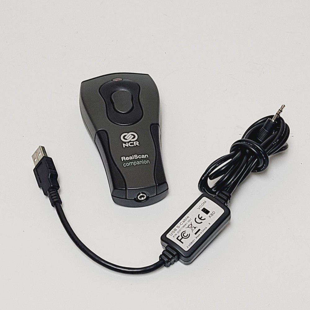 CORDLESS BARCODE SCANNER USB PORTABLE POCKET READER NCR RealScan 7832 + CABLE