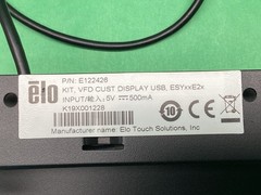 ELO USB VFD POS Rear Facing Customer Display Screen 2X20 E122426 / ESYxxE2x