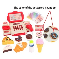 Kids Supermarket Cash Register Toy – Electronic Shopping Play Set with Lights