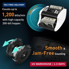 NUCOUN Mixed Denomination Money Counter Machine, Commercial Grade Bill Value Cou