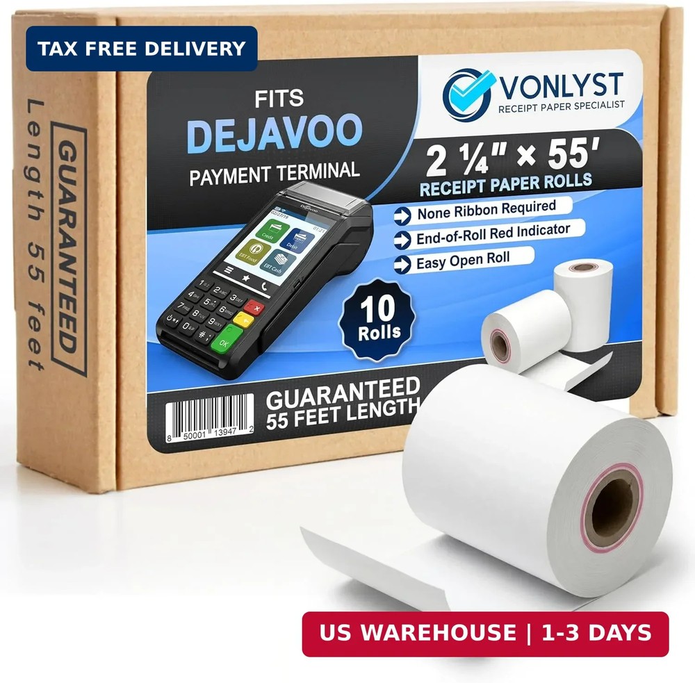 Thermal Receipt Paper Rolls for Dejavoo Z8 Z9 Z11 P1 P3 P8 QD1 QD2 QD4 QD5 – 2 1