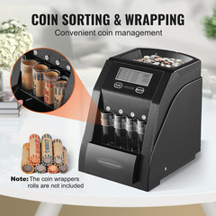 VEVOR USD Coin Sorter, Coin Counter Machine for ¢1 ¢5 ¢10 ¢25 Coins, LCD Screen