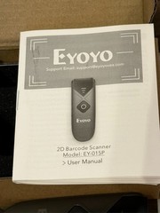 Eyoyo EY-015P 2D Barcode Scanner Wireless Bluetooth USB Tested Works Complete