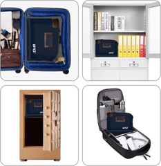 Upgraded Blue Cash Bag with Lock and Keys Secure Storage for Money Valuables
