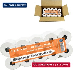 (10 Rolls – 50 GSM) 2 1/4 x 85 Thermal Paper Receipt Rolls 2.25 x 85 ft, POS/Cas