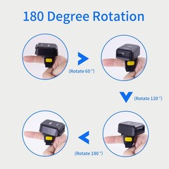 Symcode 2D Bluetooth Wireless QR Barcode Scanner,Portable Ring Wearable Finger–
