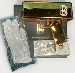 Ben Baller Gold Money Gun 2.0 Iced Out With Ben Baller Bucks/Gloves
