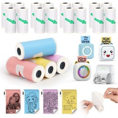 20 Rolls Mini Thermal Sticker Printer Paper 57x25mm Inkless Self-adhesive Pap…