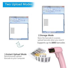 USB Wireless Barcode Scanner Handheld Laser 1D Reader 2.4GHz Cordless Scan