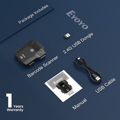 1D 2D QR Code Barcode Scanner Wireless Barcode Reader for iPhone Android iOS POS