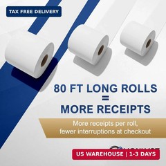 Thermal Receipt Paper Rolls for Clover Mini & Clover Mobile – 2 1/4″ x 80′ BPA F