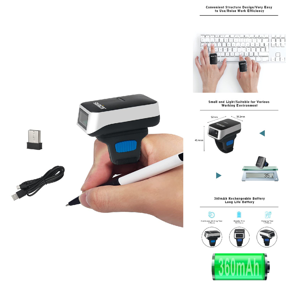 Ring Scanner Sumicor Wearable Finger Bar Code Reader Portable Mnin 3-In-1 Usb
