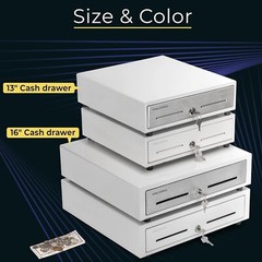 16″ Cash Register Drawer for Point of Sale (POS) System with 5 Bill 6 Coin Ca…
