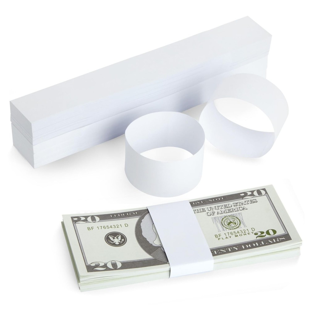 Juvale Money Bands – Secure Bundling & Cash Wrappers – Customizable Blank Curren