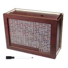 10000 Euro Money Box Wooden Piggy Bank Money Vault Savings Box Challenge Cash JQ