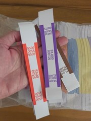 Assorted Money Bands – Self-Sealing Bill Straps, Color-Coded Denominations