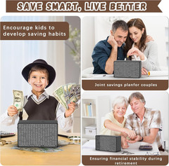 Wooden Money Saving Box, Cash Vault Savings Box for 10000 5000 3000 1000 800 …