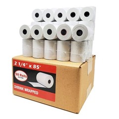 (50 Rolls) 2 1/4 x 85 Thermal Paper Receipt Rolls 2.25 x 85 ft, 55 GSM Premiu…