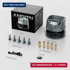 Aneken Coin Counter and Sorter with TFT Display – Accurate Sorting Machine for 5