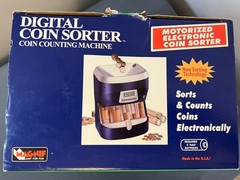Digital Coin Sorter Counting Machine LCD Motorized w/ Box AC Adapter Tested